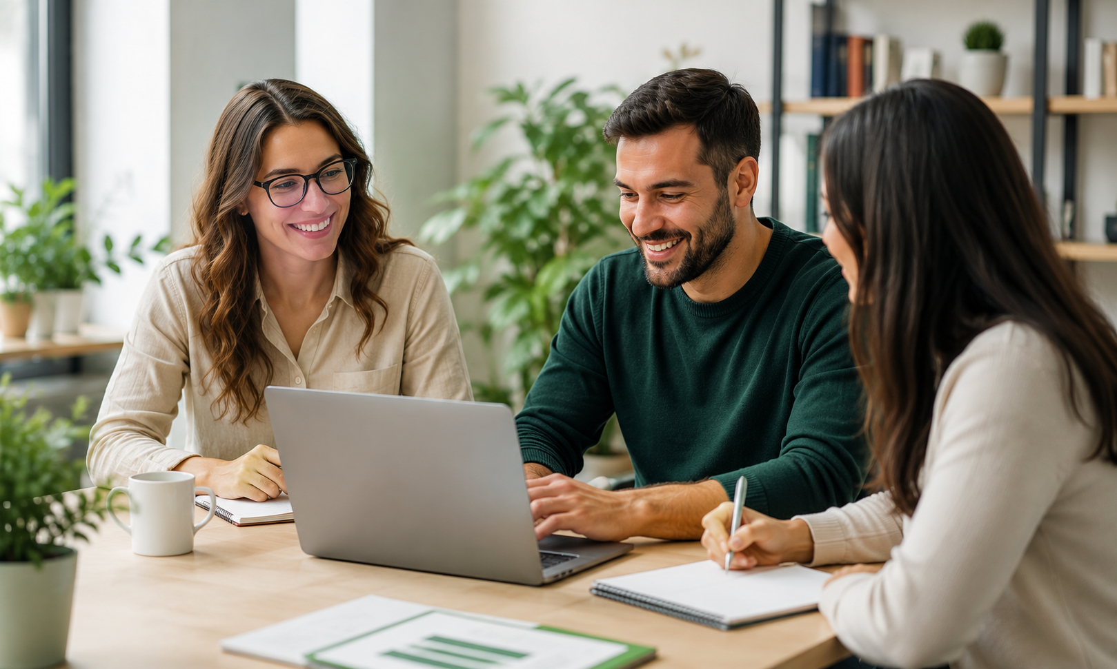 Participantes trabajando con orientación profesional en Beginium